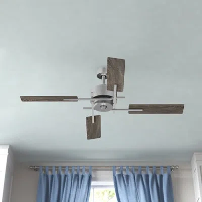Progress Lighting 56" Bedwin 4 - Blade Standard Ceiling Fan In Galvanized With Gray Blades