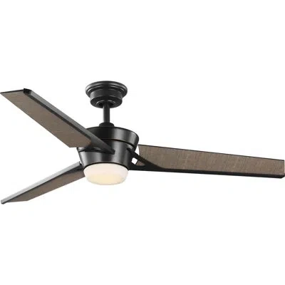 Progress Lighting 56" Kasota 3 - Blade Led Standard Ceiling Fan With Remote Control And Light Kit Included In Oil Rubbed Bronze
