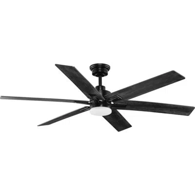 Progress Lighting 60'' Ceiling Fan With Led Lights In Matte Black