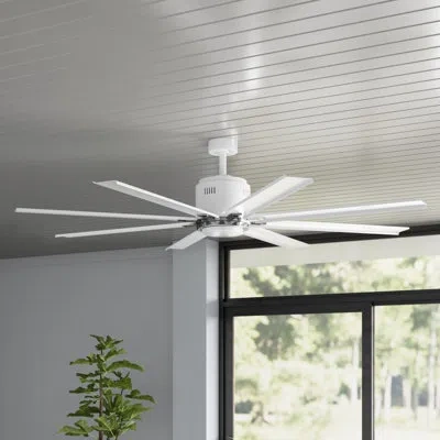 Progress Lighting 72"  8 - Blade Led Standard Ceiling Fan With Remote Control And Light Kit Included In White