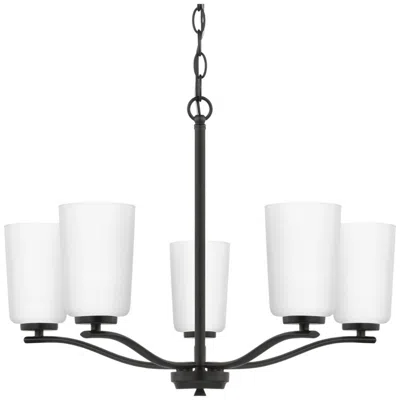 Progress Lighting Adley Collection Five-light Etched White Glass Chandelier
