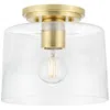 Progress Lighting Adley Collection One-light Clear Glass Flush Mount Light In White