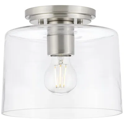 Progress Lighting Adley Collection One-light Clear Glass Flush Mount Light In White