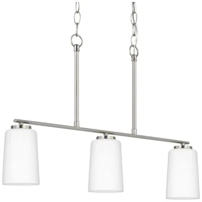 Progress Lighting Adley Collection Three-light Etched White Glass Linear Chandelier