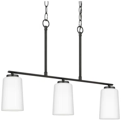 Progress Lighting Adley Collection Three-light Etched White Glass Linear Chandelier