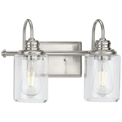 Progress Lighting Aiken 2-light Clear Glass Farmhouse Vanity Wall Light