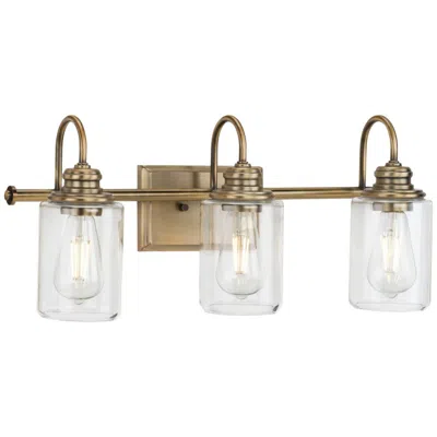 Progress Lighting Aiken 3-light Clear Glass Farmhouse Vanity Wall Light