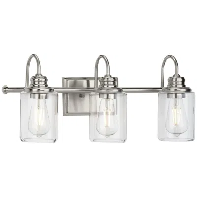 Progress Lighting Aiken 3-light Clear Glass Farmhouse Vanity Wall Light