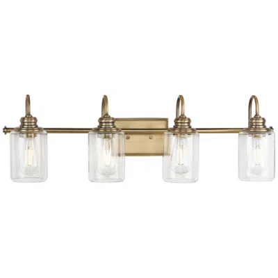 Progress Lighting Aiken 4-light Clear Glass Farmhouse Vanity Wall Light