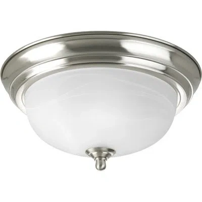 Progress Lighting Alabaster One Light Flush Mount In Brushed Nickel