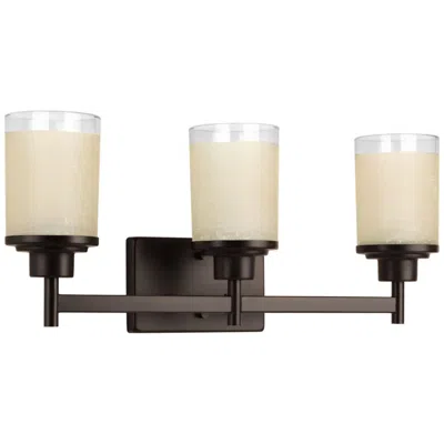 Progress Lighting Alexa Three-light Antique Bronze Bath Light In Brown