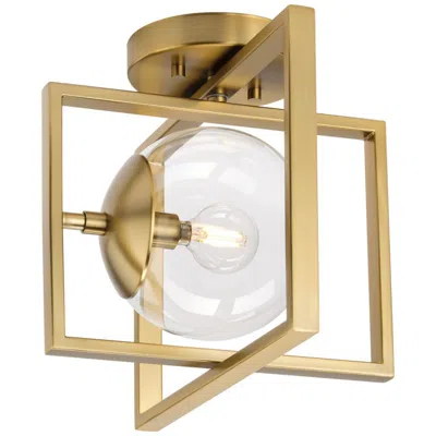 Progress Lighting Atwell Collection 10" One-light Clear Glass Semi-flush Mount Light