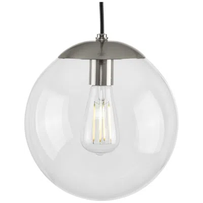 Progress Lighting Atwell Collection 10-inch Clear Glass Globe Medium Hanging Pendant Light