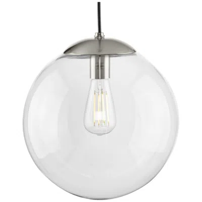 Progress Lighting Atwell Collection 12-inch Clear Glass Globe Large Hanging Pendant Light