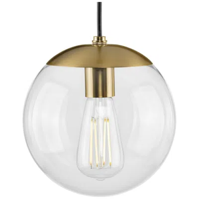 Progress Lighting Atwell Collection 8-inch Clear Glass Globe Small Hanging Pendant Light