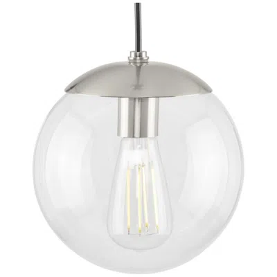 Progress Lighting Atwell Collection 8-inch Clear Glass Globe Small Hanging Pendant Light