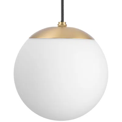 Progress Lighting Atwell Collection Opal Glass Globe Small Hanging Pendant Light
