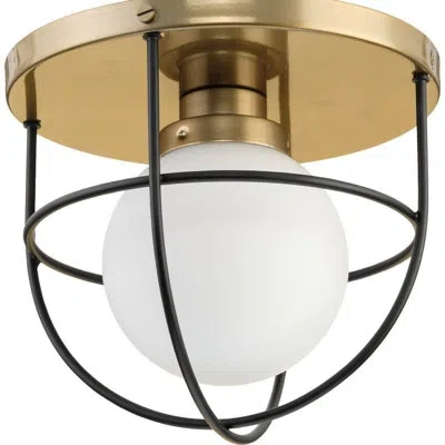 Progress Lighting Avec 10.125 In. 1-light Champagne Bronze Luxe Industrial Flush Mount In Gold