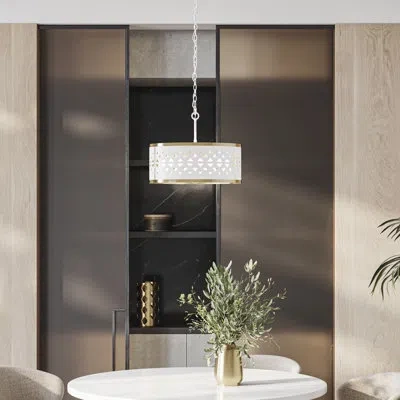 Progress Lighting Avec 18 In. 1-light Champagne Bronze White Metal Global Pendant