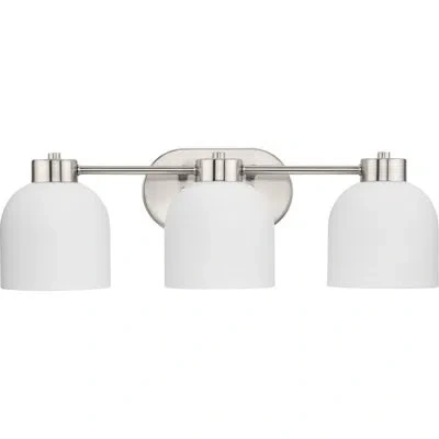 Progress Lighting Avec 22 In. 3-light Matte Black Contemporary Bath Vanity Light In White