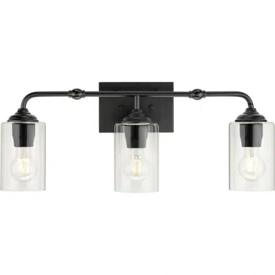Progress Lighting Avec 23.5 In. 3-light Matte Black Luxe Vanity Light