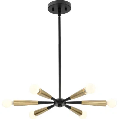 Progress Lighting Avec 24.875-in 6-light Matte Black With Gold Accents Contemporary Pendant