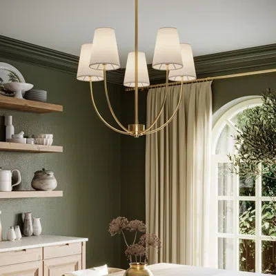 Progress Lighting Avec 26.125 In. 5-light Champagne Bronze Contemporary Chandelier In Gold