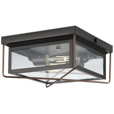 Progress Lighting Barlowe Collection Two-light Clear Seeded Glass Flush Mount Ceiling Light