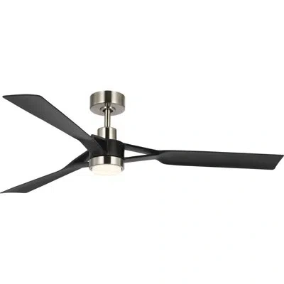 Progress Lighting Belen 60'' Ceiling Fan With Led Lights In Matte Black,matte Black