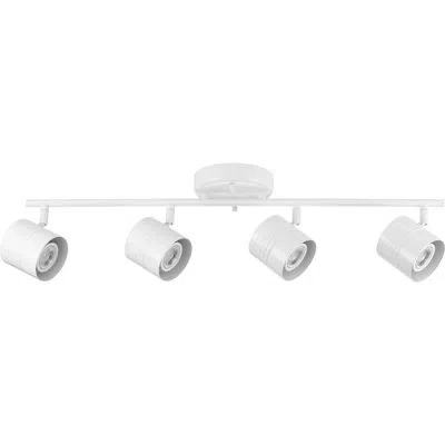 Progress Lighting Black Four-head Track Metal In Satin White