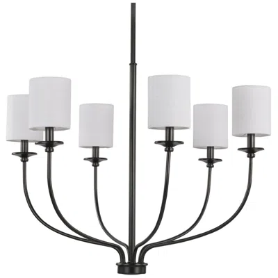 Progress Lighting Bonita Collection Six-light White Linen Fabric Shade Chandelier Light