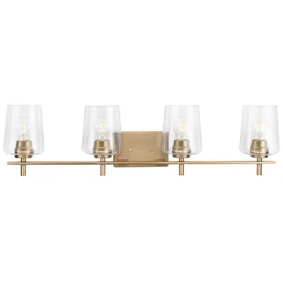 Progress Lighting Calais Collection Four-light New Traditional Clear Glass Bath Vanity Light In Multi