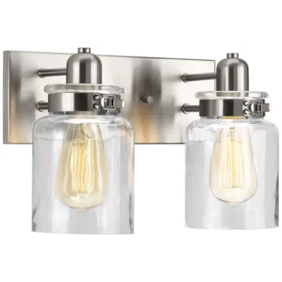 Progress Lighting Calhoun Collection Two-light Clear Glass Farmhouse Bath Vanity Light