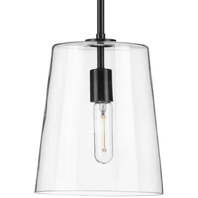 Progress Lighting Clarion Collection One-light Clear Glass Pendant Light In White