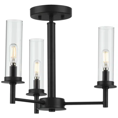 Progress Lighting Clear Glass Convertible Semi-flush Ceiling Or Hanging Pendant Light