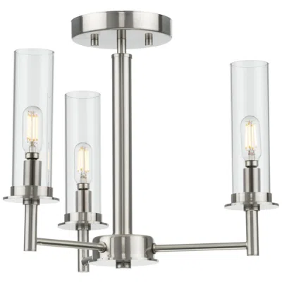Progress Lighting Clear Glass Convertible Semi-flush Ceiling Or Hanging Pendant Light