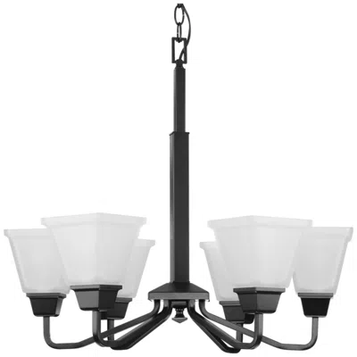 Progress Lighting Clifton Heights Collection Six-light Etched Glass Chandelier Light