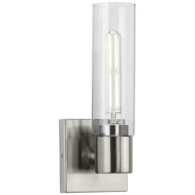 Progress Lighting Collection One-light Clear Glass Modern Style Bath Vanity Wall Light
