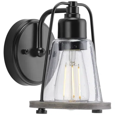 Progress Lighting Collection One-light Clear Seeded Farmhouse Style Bath Vanity Wall Light