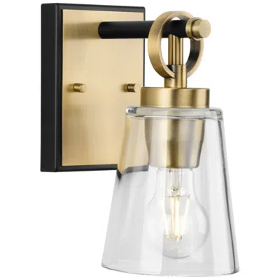 Progress Lighting Collection One-light Matte Black Luxe Industrial Bath & Vanity Light