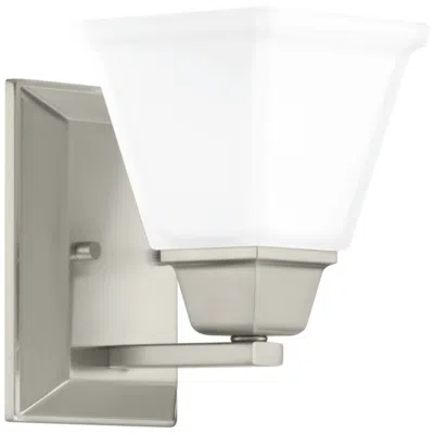 Progress Lighting Collection One-light Modern Farmhouse Etched Glass Bath Vanity Light