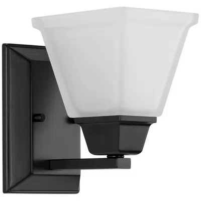 Progress Lighting Collection One-light Modern Farmhouse Etched Glass Bath Vanity Light