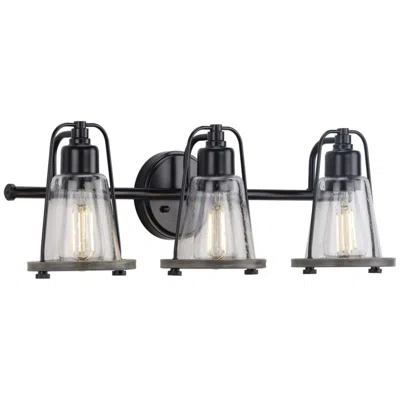 Progress Lighting Collection Three-light Clear Seeded Farmhouse Style Bath Vanity Wall Light