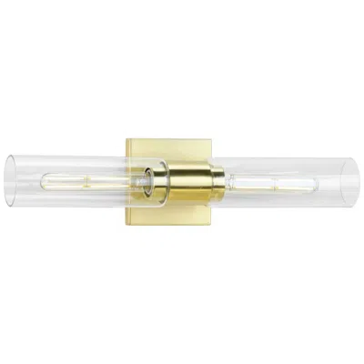 Progress Lighting Collection Two-light Clear Glass Modern Style Bath Vanity Wall Light