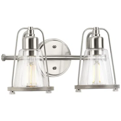 Progress Lighting Collection Two-light Clear Seeded Farmhouse Style Bath Vanity Wall Light