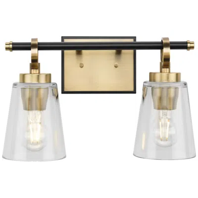 Progress Lighting Collection Two-light Matte Black Luxe Industrial Bath & Vanity Light