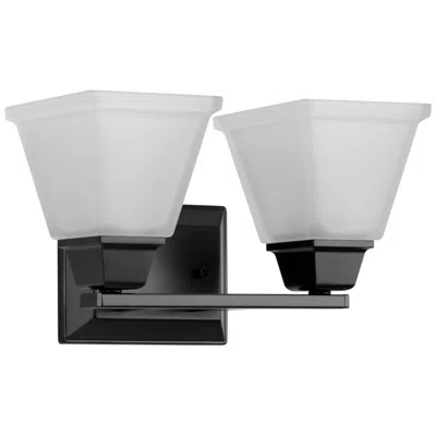 Progress Lighting Collection Two-light Modern Farmhouse Etched Glass Bath Vanity Light