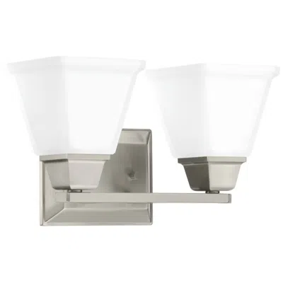 Progress Lighting Collection Two-light Modern Farmhouse Etched Glass Bath Vanity Light
