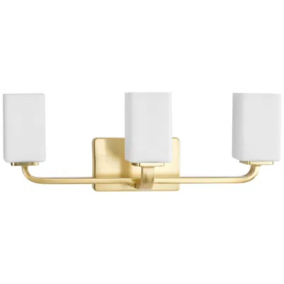 Progress Lighting Cowan Collection Three-light Modern Etched Opal Glass Bath Vanity Light