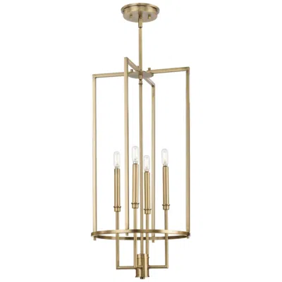 Progress Lighting Elara Collection Four-light Chandelier Foyer Light In Gold